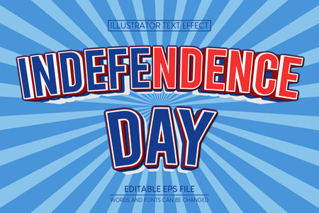 Independence Text Effect.editable text effectのイラスト素材