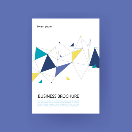 Abstract vector brochure template with polygonal elements. Business flyer design.のイラスト素材