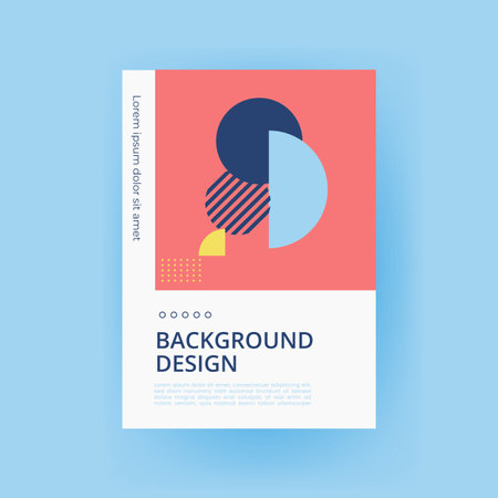 Abstract design background. Brochure template, cover layout, annual report, poster, flyer in A4 with colorful geometric shapes. Vector illustration.のイラスト素材