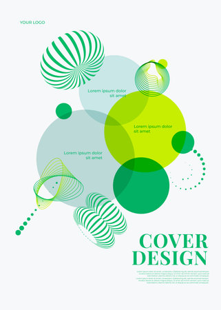 Abstract background with green circles. Vector illustration. Can be used for advertisingeting, presentation.のイラスト素材