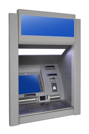 wall cash dispense isoalted on whiteの写真素材
