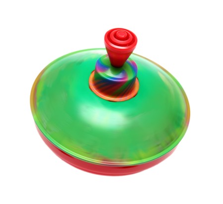 humming turning top game isolated on whiteの写真素材