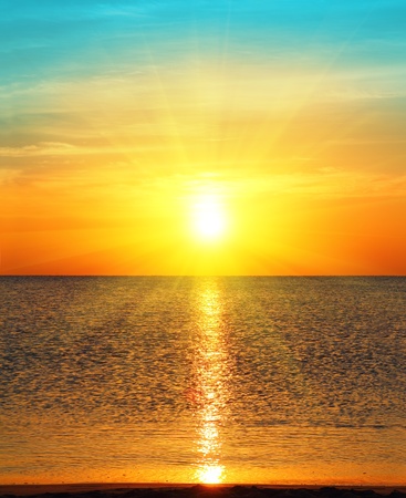 beauty landscape with sunrise over seaの写真素材