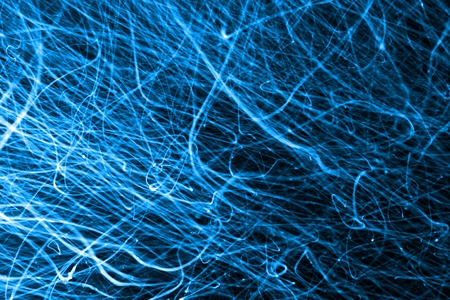 abstract red chaos lines on black - long exposure