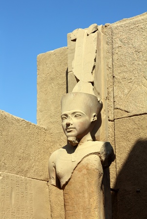 ancient egypt pharaoh statue in Luxor Karnak temple の写真素材