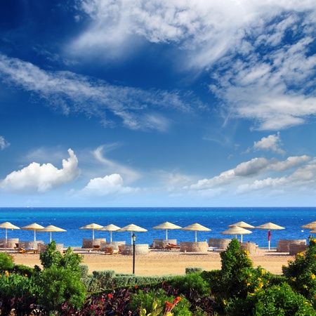 resort landscape - tropical beachの写真素材