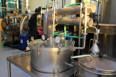 distillation of essential oils in a factoryの写真素材