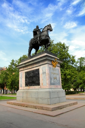 Peter 1 monument in Saint-petersburg Russiaの写真素材