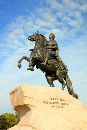 Peter 1 monument in Saint-petersburg Russiaの写真素材