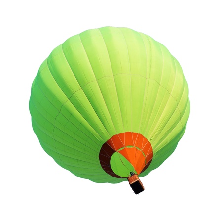 yellow-green balloon isolated on whiteの写真素材