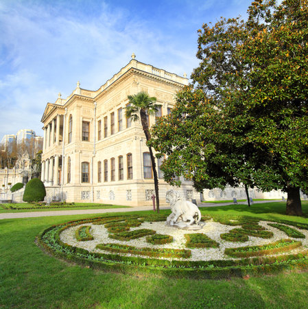 dolmabahce palace at autumn - istanbul turkeyのeditorial素材