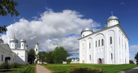 Panorama of St. George Monastery in Veliky Novgorod Russia