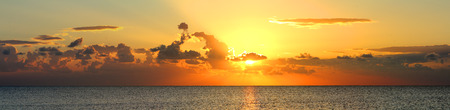 panorama of beautiful sunrise over seaの写真素材