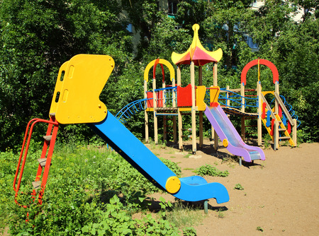 empty color available playground outdoorの写真素材