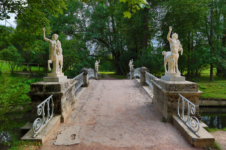 centaurs bridge in Pavlovsk park St. Petersburg Russiaの写真素材
