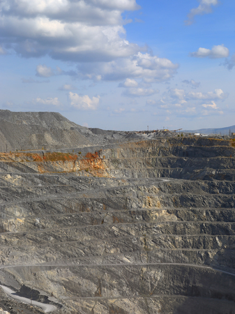 Landscape with gravel production in quarry