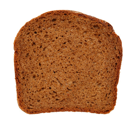 dark brown rye sliced bread isolated on white closeup