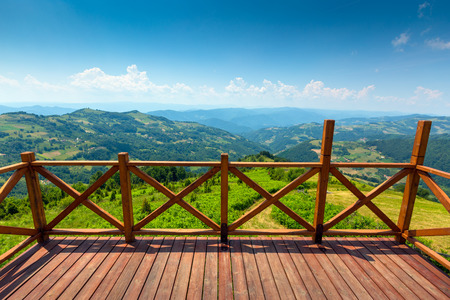 Mountains and valleys landscape at summer, viewpoint in Serbiaの写真素材