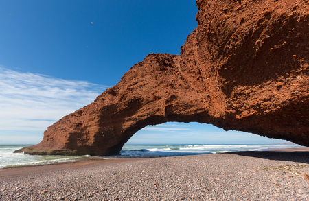 Legzira beach with arched rock on the Atlantic coast in Morocco
の写真素材