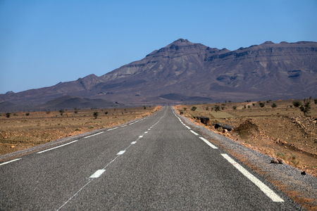 Empty road in Morocco mountains landscapeの写真素材