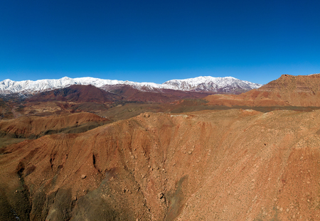 Aerial landscape of Atlas Mountains in Morocco, Africaの写真素材