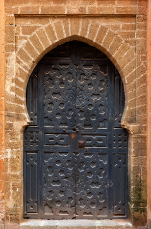 Beautiful decorated door in the medina of Rabat, Moroccoの写真素材