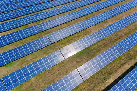 many panels of solar cells