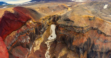 Colorful Dangerous Canyon on Kamchatka