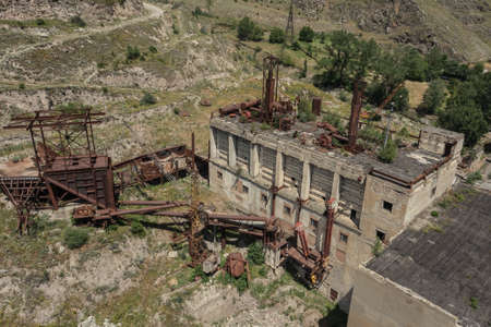 Aerial view of old abandoned plantの写真素材