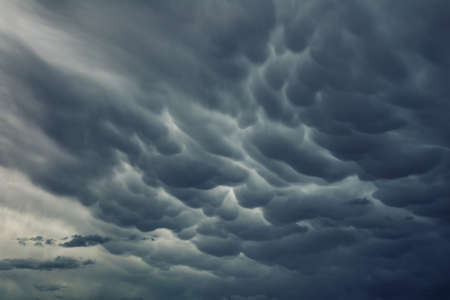 Mammatus clouds sky backgroundの写真素材
