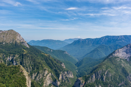 beautiful mountains landscape. Aerial view of the canyon between the rocksの写真素材