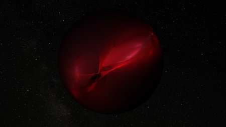 Glow sphere planet structure in spaceの写真素材