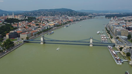 Budapest city and Danube riverの写真素材
