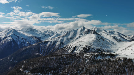 Snow Alp mountain range landscapeの写真素材