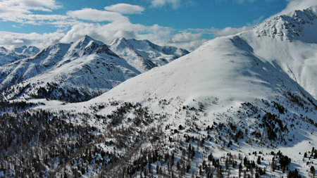 Snow Alp mountain range landscapeの写真素材