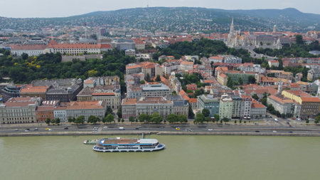 Budapest city and Danube riverの写真素材