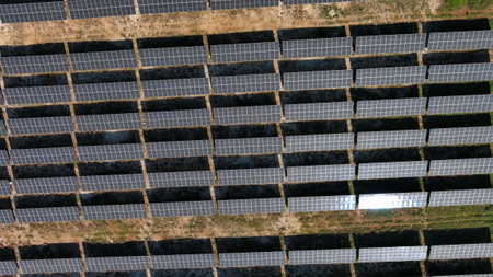 Aerial view of solar power station