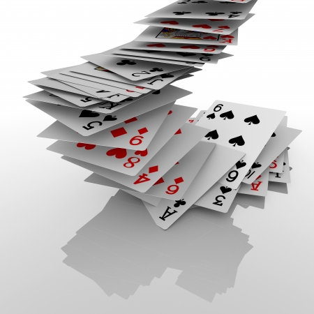 Poker cards fallingの写真素材