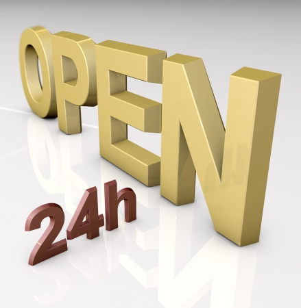 Open 24 hoursの写真素材