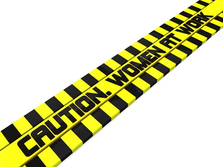 Caution  Women at workの写真素材