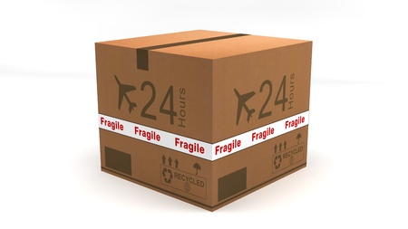 Air shipping box isolated 24 hoursの写真素材