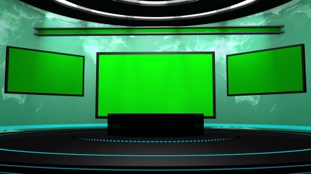 3d set and chroma keyの写真素材