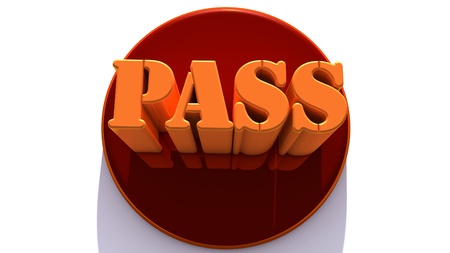 Pass red 3d button の写真素材