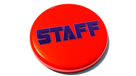 Staff red 3d button 
