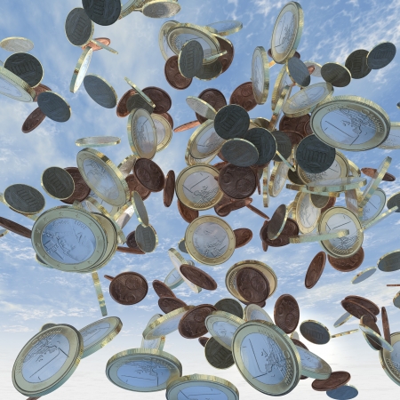 Coins fallingの写真素材