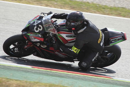 Rider Fred Besson  Team CCMotos Endurance  24 hours OF CATALONIA Motorcycling competition  July, 6, 2014のeditorial素材