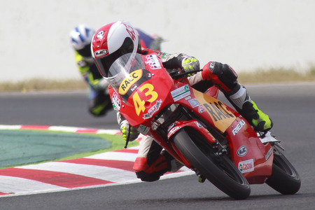 Rider Xavier Artigas  MC Corbera Team  Mediterranean Motorcycling Championships 20 July 2014  Circuit de Catalunya  Barcelona, Spain のeditorial素材