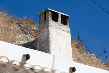 Chimney cave house  Granada  Spainの写真素材