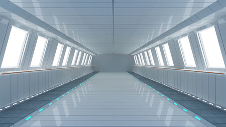 Futuristic corridor architectureの写真素材
