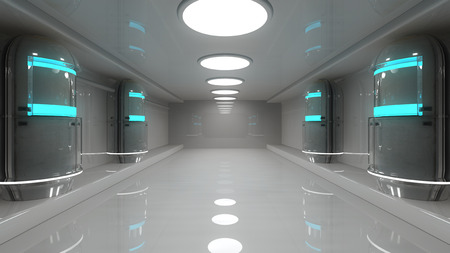 Futuristic corridor architectureの写真素材